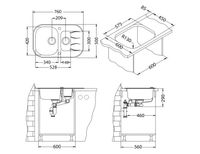 Мойка для кухни WAVE 30 (Цвет под заказ) 760X5001+1/2, в компл.с сиф.1077134 арт-1102944.0 — фото 2, Кухонные мойки