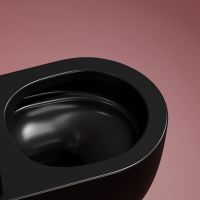 Унитаз Ceramicanova Modena Rimless подвесной Черный матовый с сиденьем Микролифт арт-CN6063MB — фото 6, Подвесные унитазы