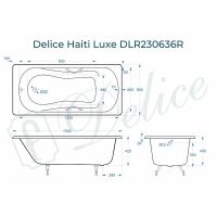 Чугунная ванна Delice Haiti Luxe 150x80 с отверстиями под ручки без антискользящего покры арт-DLR230636R — фото 2, Чугунные ванны