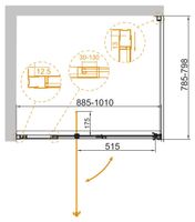 Душевой уголок CEZARES арт-VARIANTE-AH-1-90/100-80-C-Cr — фото 2, Прямоугольные душевые уголки