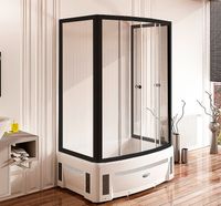 Душевой уголок Radomir Диана 140x95 профиль Черный стекло прозрачное арт-1-03-6-0-0-0140 — фото 3, Прямоугольные душевые уголки