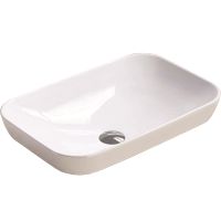 Раковина CeramaLux 50 Белая глянцевая арт-E408D — фото 1, Раковины встраиваемые сверху