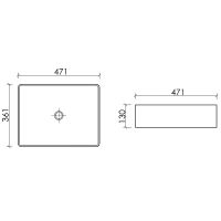 Раковина накладная прямоугольная 361x471x130, цвет белый, арт. арт-CN6069 — фото 4, Раковины накладные