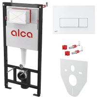 Инсталляция Alcaplast для унитаза с Белой клавишей смыва арт-AM101/1120-4:1 RU M570-0001 — фото 1, Инсталляции для унитазов