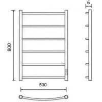 Электрический полотенцесушитель Маргроид Вид 4 800x500 правый Черный матовый арт-04-8050-1049-9005R — фото 3, Электрические полотенцесушители