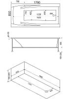Акриловая ванна Bas Эвита 180x85 без гидромассажа арт-В 00043 — фото 3, Акриловые ванны