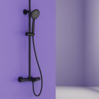 Душевая система Sancos Game с термостатом Черная матовая арт-SC3001MB — фото 7, Душевые стойки