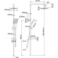 Товар: Душевая система Swedbe Hermes Черная матовая арт-5104B - фото 3 Душевая система Swedbe Hermes Черная матовая арт-5104B — фото 3, Душевые стойки