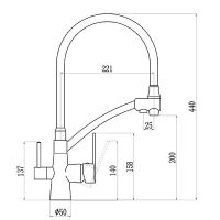 Смеситель для кухни D-Lin Хром Черный арт-D159317 — фото 2, Смесители для кухни
