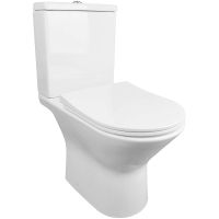 Унитаз компакт Azario Fretta New с бачком и сиденьем Микролифт арт-AZ-1223B — фото 1, Напольные унитазы