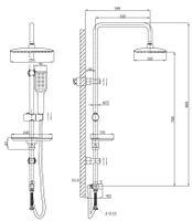Душевая система ESKO Хром арт-ST1250 — фото 2, Душевые стойки