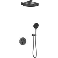 Душевая система Sancos Space с термостатом Вороненная сталь арт-SC3006GMG — фото 1, Встраиваемые душевые комплекты