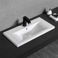 Раковина CeramaLux 80 Белая арт-9393-80 — фото 1, Раковины встраиваемые сверху