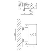 Смеситель для ванны Haiba с термостатом Хром арт-HB60809 — фото 3, Смеситель для ванны