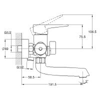 Смеситель для ванны G-Lauf Хром арт-NUD3-A045 — фото 2, Смеситель для ванны