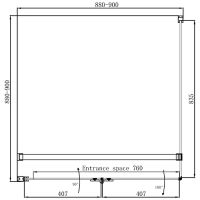 Душевой уголок Ambassador Diamond 90х90 профиль Хром стекло прозрачное арт-12011105L — фото 8, Квадратные душевые уголки