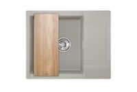 Granula-ES-, кухонная мойка, кварц, ESTETICA арт-6202, БАЗАЛЬТ — фото 3, Кухонные мойки