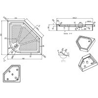 Акриловый поддон для душа Azario 90х90 Белый арт-P39 R/L — фото 2, Акриловые душевые поддоны