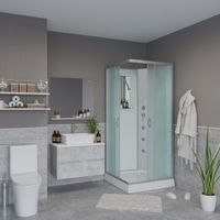 Душевая кабина Niagara Classic NG-1101-14BKG (90х90х200) низкий поддон(13см),стекло матовое,3 места  арт-11011423BKG — фото 3, Душевые кабины