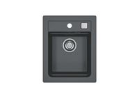 Мойка для кухни ALVEUS GRANITAL ATROX 10 CARBON - G91 400 X 500 1X в комплекте с сифоном 1132823 арт-1139771.0 — фото 2, Кухонные мойки