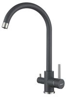 GRANFEST QUARZ Смеситель для кухни U-обр. с краном питьевой воды D-35мм темно-серый арт. GF- арт-Z-5420 темно-серый — фото 1, Смесители для кухни