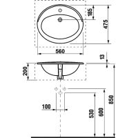 Товар: Раковина Roca Adora 55 Белая арт-327203000 - фото 2 Раковина Roca Adora 55 Белая арт-327203000 — фото 2, Раковины встраиваемые сверху
