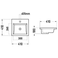 Раковина Bond 41 Белая глянцевая арт-S06-410 — фото 8, Раковины встраиваемые сверху