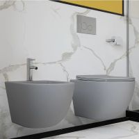 Товар: Биде Aqueduto Ovo подвесное Серое матовое арт-OVO0330 - фото 4 Биде Aqueduto Ovo подвесное Серое матовое арт-OVO0330 — фото 4, Биде подвесные