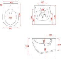 Биде Artceram File 2.0 подвесное Черное матовое арт-FLB001 17 30 — фото 2, Биде подвесные