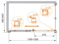 Душевой уголок CEZARES арт-ANIMA-W-AH-1-120/90-C-Cr — фото 2, Прямоугольные душевые уголки
