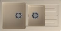 GRANFEST Мойка PRACTIK 980KL 2 чаши+крыло 980*510мм кашемир арт.GF- арт-P-980KL кашемир — фото 2, Кухонные мойки