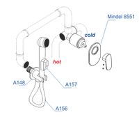 Встраиваемый комплект для биде со шлангом 150 см арт-A85056 — фото 3, Гигиенические души