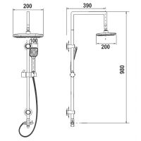 Товар: Душевая система Melodia della vita Square Хром арт-MSC00101C - фото 4 Душевая система Melodia della vita Square Хром арт-MSC00101C — фото 4, Душевые стойки