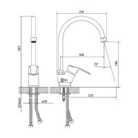 Смеситель для кухни Iddis Ray Хром арт-RAYSB00i05 — фото 2, Смесители для кухни