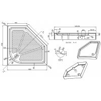 Акриловый поддон для душа Azario 100х100 Белый арт-P310 R/L — фото 2, Акриловые душевые поддоны