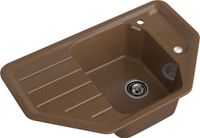 GRANFEST Мойка CORNER 800E угловая 800*500мм терракот арт.GF- арт-C-800E терракот — фото 1, Кухонные мойки