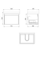 Тумба Luxury, 55 см, подвесная, 1 ящик, серый базальт арт-99.2011 — фото 4, Тумбы под раковину