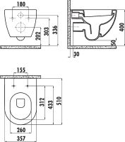 Унитаз Creavit Free подвесной Черный матовый без сиденья арт-FE320-11SM00E-0000 — фото 2, Подвесные унитазы