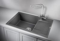 Granula- (ЧЁРНО-СЕРЫЙ), кухонная мойка, кварц арт-7805, ГРАФИТ — фото 2, Кухонные мойки