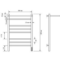 Электрический полотенцесушитель Comfysan Noumi EC-8 80x50 с полкой Хром арт-014056 — фото 2, Электрические полотенцесушители