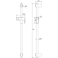 Душевая штанга Iddis Ray Золото матовое арт-RAY70MGi17 — фото 4, Штанги для душа