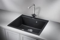Granula-, кухонная мойка, кварц арт-6001, ЧЁРНЫЙ — фото 2, Кухонные мойки