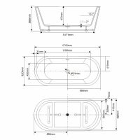 Акриловая ванна Swedbe Vita 172x82 без гидромассажа арт-8800 — фото 12, Акриловые ванны