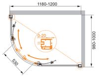 Товар: Душевой уголок CEZARES арт-ANIMA-W-RH-2-120/100-P-Cr-R - фото 3 Душевой уголок CEZARES арт-ANIMA-W-RH-2-120/100-P-Cr-R — фото 3, Асимметричные душевые уголки