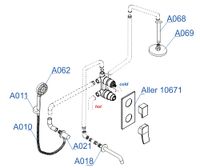 Встраиваемый комплект для ванны с верхней душевой насадкой, лейкой и изливом арт-A171668 — фото 4, Встраиваемые душевые комплекты