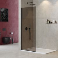 Душевая перегородка универсальная арт-LIBERTA-L-1-TB-100-BR-NERO — фото 1, Душевые перегородки