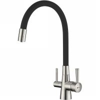 Смеситель для кухни Lemark Comfort Хром Черный арт-LM3075BN-Black — фото 1, Смесители для кухни