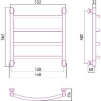 Водяной полотенцесушитель Сунержа Галант+ 500х500 Хром арт-00-0200-5050 — фото 4, Водяные полотенцесушители