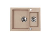 Мойка для кухни ROCK 80 GRANITAL ARCTIC-G11 595x475x160;1+1/2 с сифоном 1105299, арт-1090956.0 — фото 1, Кухонные мойки