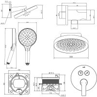 Душевая система AQUAme Хром арт-AQM8402CR — фото 4, Встраиваемые душевые комплекты